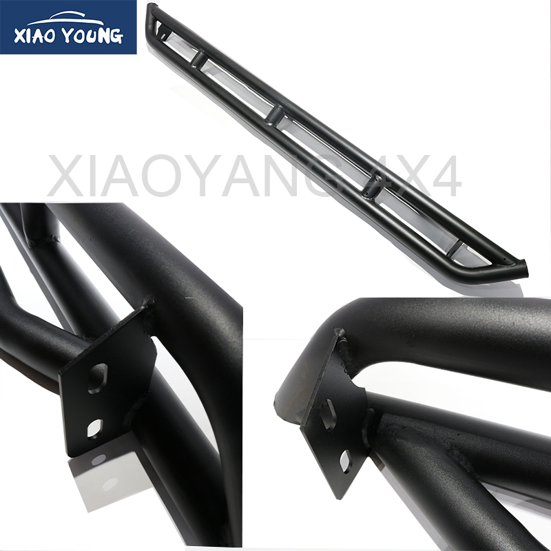 Black Steel Side Step Nerf Bar Running Board For Hiux Revo 4 Door