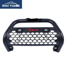 Black Steel Bull Bar Grille Guard Front Bumper with LED Lights for Hilux Revo Vigo Ranger Dmax Amarok BT50 Triton NP300