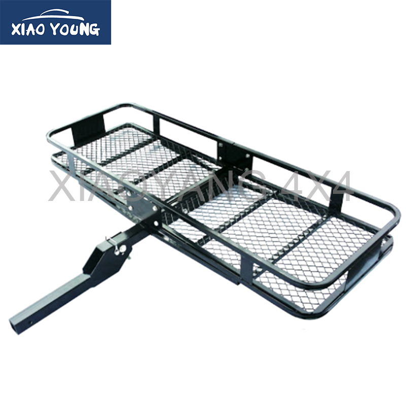 Black Steel Hitch Basket Luggago Cargo Basket Carrier 500LB