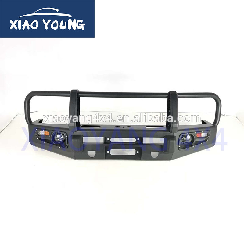Auto Accessories Heavy Duty Power Coated Black Steel Bullbar Front Bumper For Pickup Trucks Hilux Navar Rang-er Bull Bar