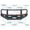 Auto Accessories Heavy Duty Power Coated Black Steel Bullbar Front Bumper For Pickup Trucks Hilux Navar Rang-er Bull Bar