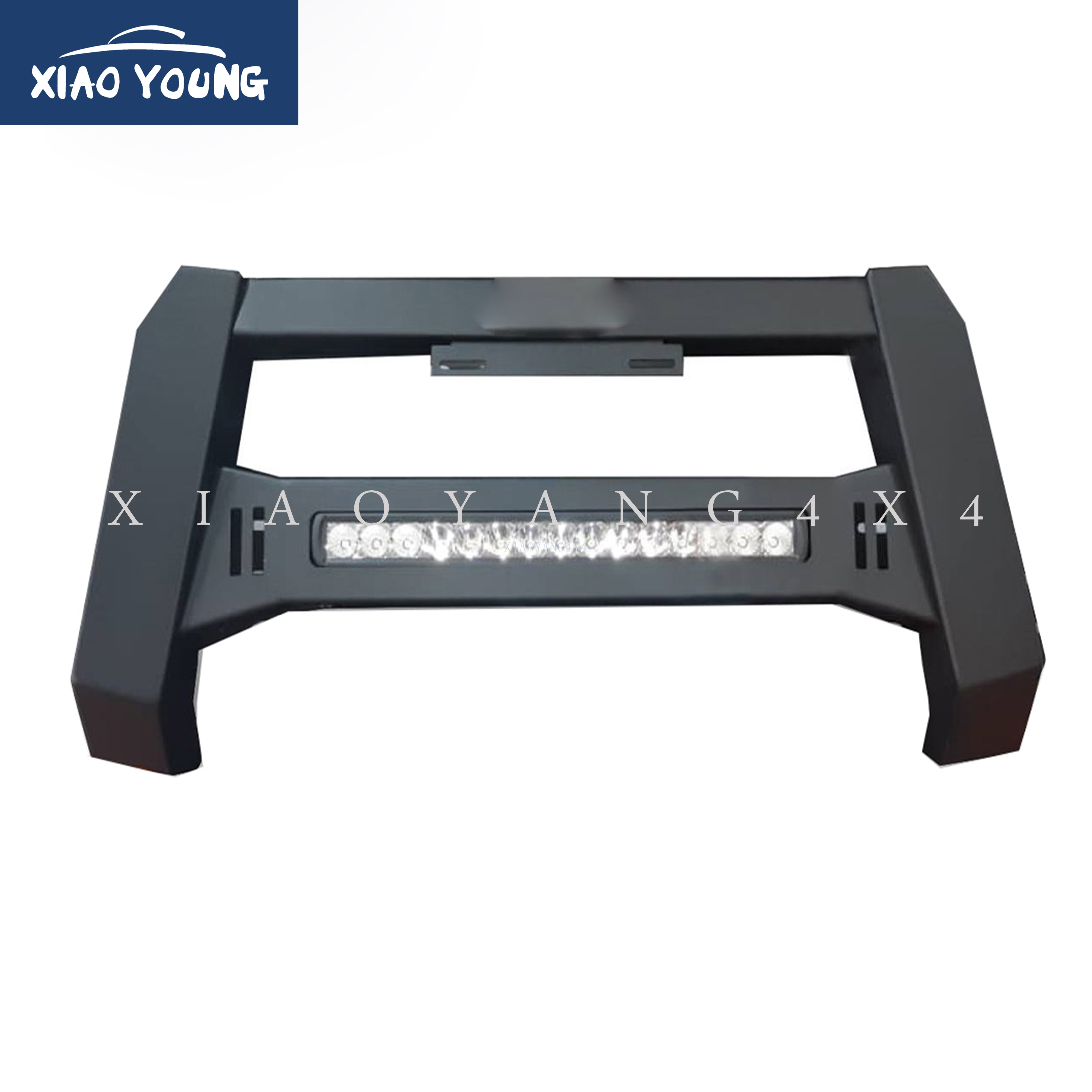 Black Steel Bull Bar 4x4 Pickup Truck Grille Guard with LED Light for Dmax Ranger Hilux Revo Vigo Amarok Triton BT50 NP300