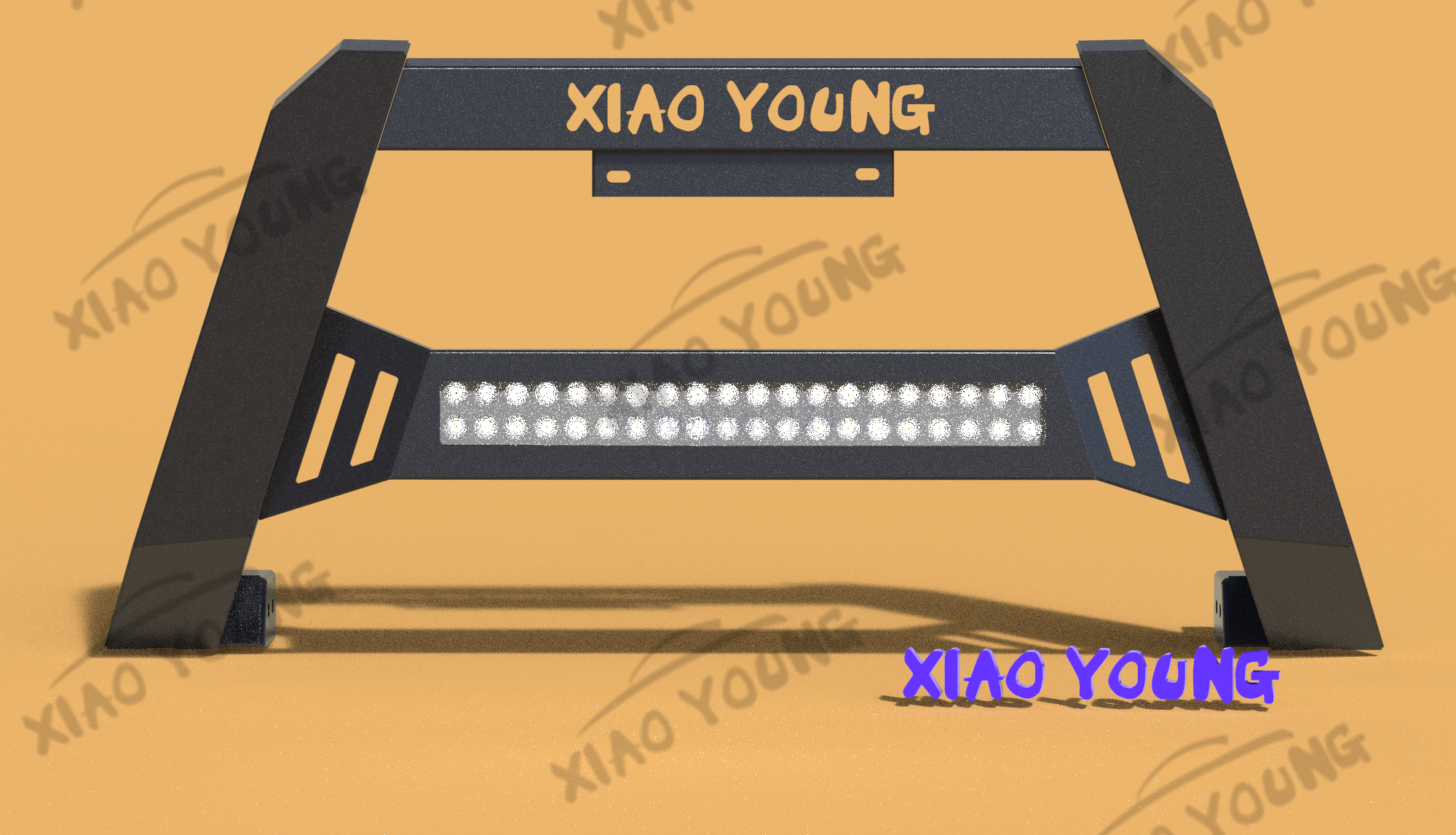 Black Steel Bull Bar 4x4 Pickup Truck Grille Guard with LED Light for Dmax Ranger Hilux Revo Vigo Amarok Triton BT50 NP300