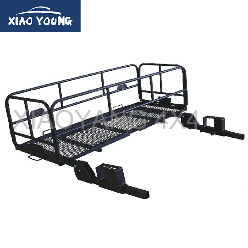 Black Steel Folding Rear Hitch Basket Luggago Cargo Carrier 500LB Capacity