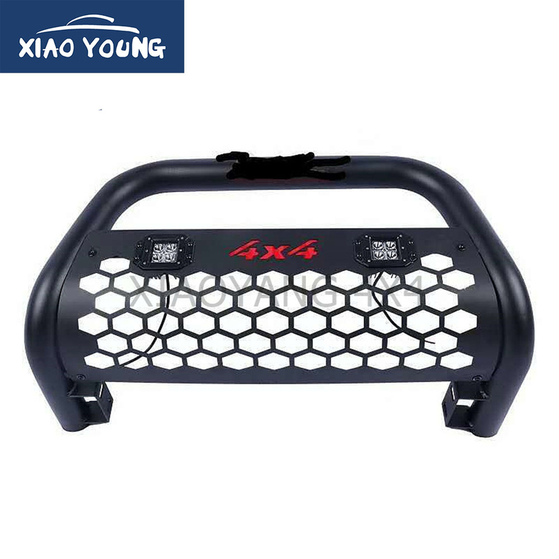 OEM 4X4 Accessories Pickup Aftermarkets Front Bumper Guard Steel Bull Bar For Hilux With LED Light
