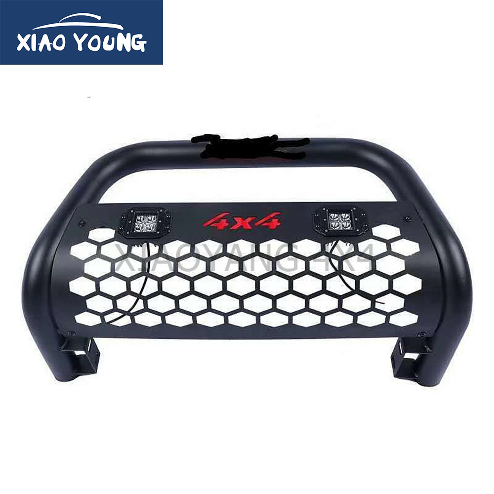 OEM 4X4 Accessories Pickup Aftermarkets Front Bumper Guard Steel Bull Bar For Hilux With LED Light