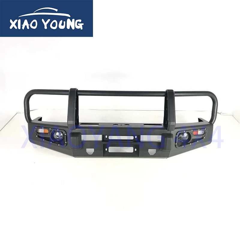 Black Steel Front Bumper Bull Bar For Hilux Revo 2015+