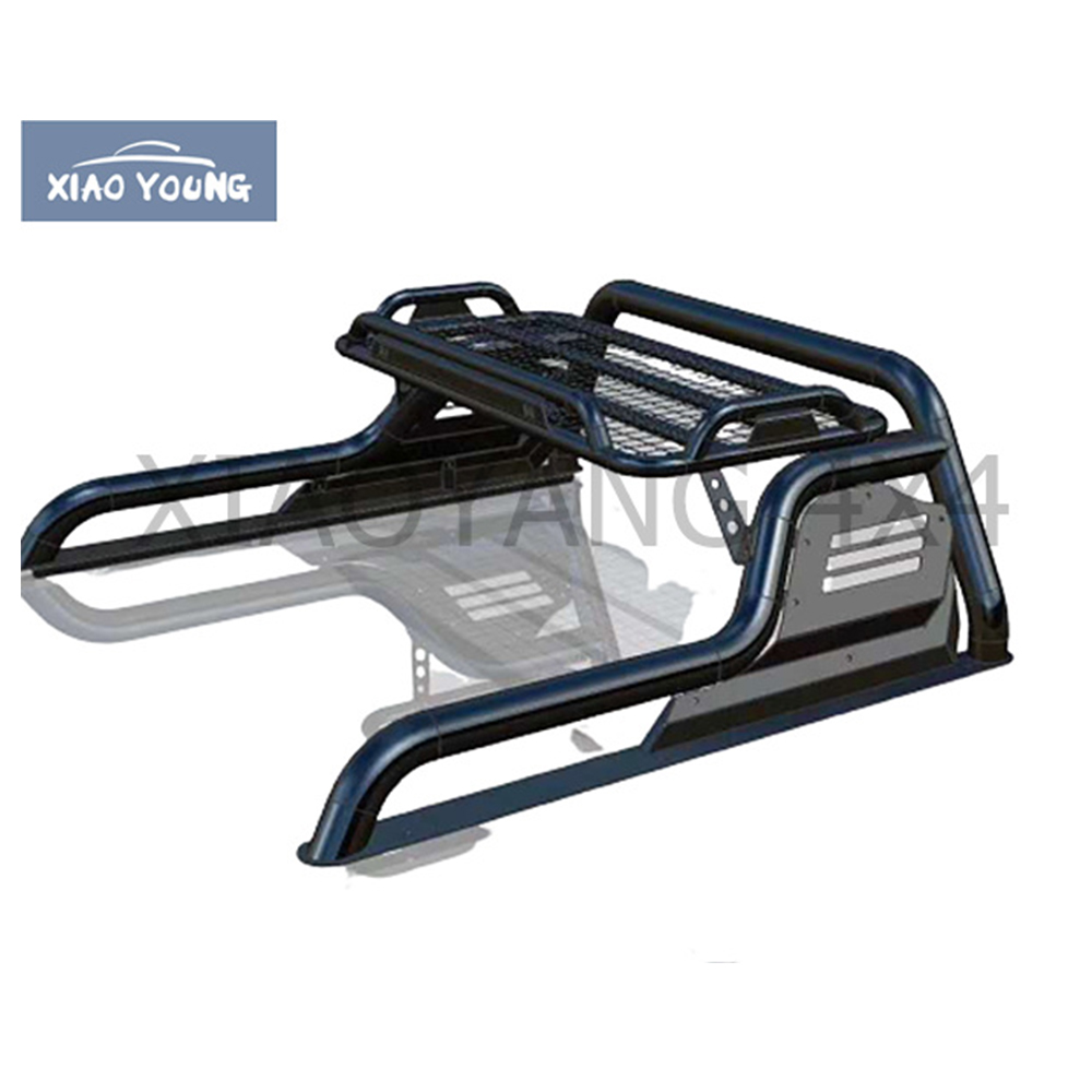 Black Steel Roll Sport Bar For Hilux Vigo